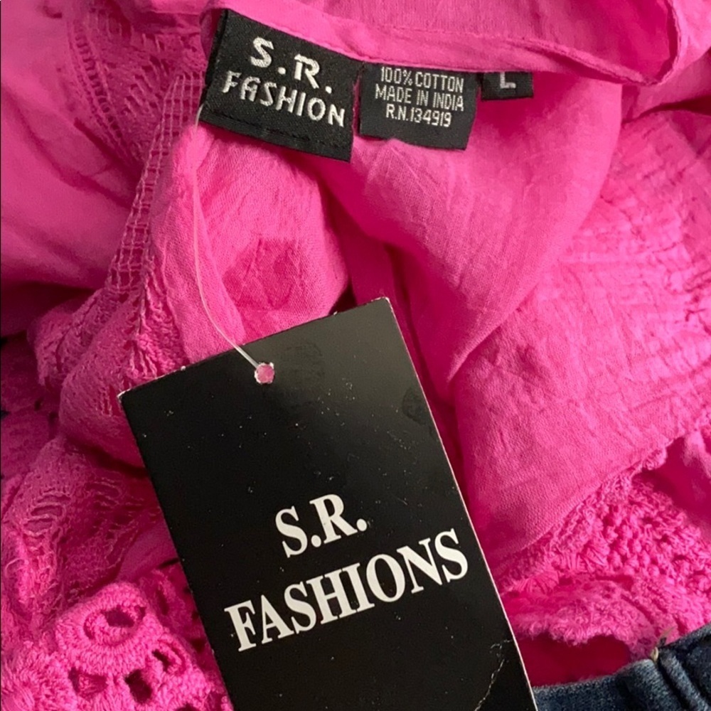 S.R.Fashion Swimsuit Cover-Up PINK Size Large NWT - Picture 5 of 6
